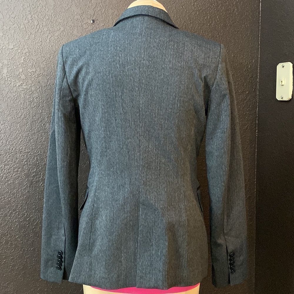 Zara Basic Black Fine Herringbone Button Front Bl… - image 6